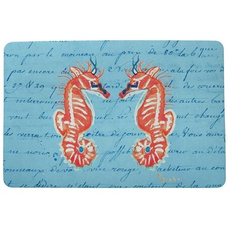 Betsy Drake Betsy Drake DM100B Coral Seahorses Door Mat - 18 x 26 in. DM100B